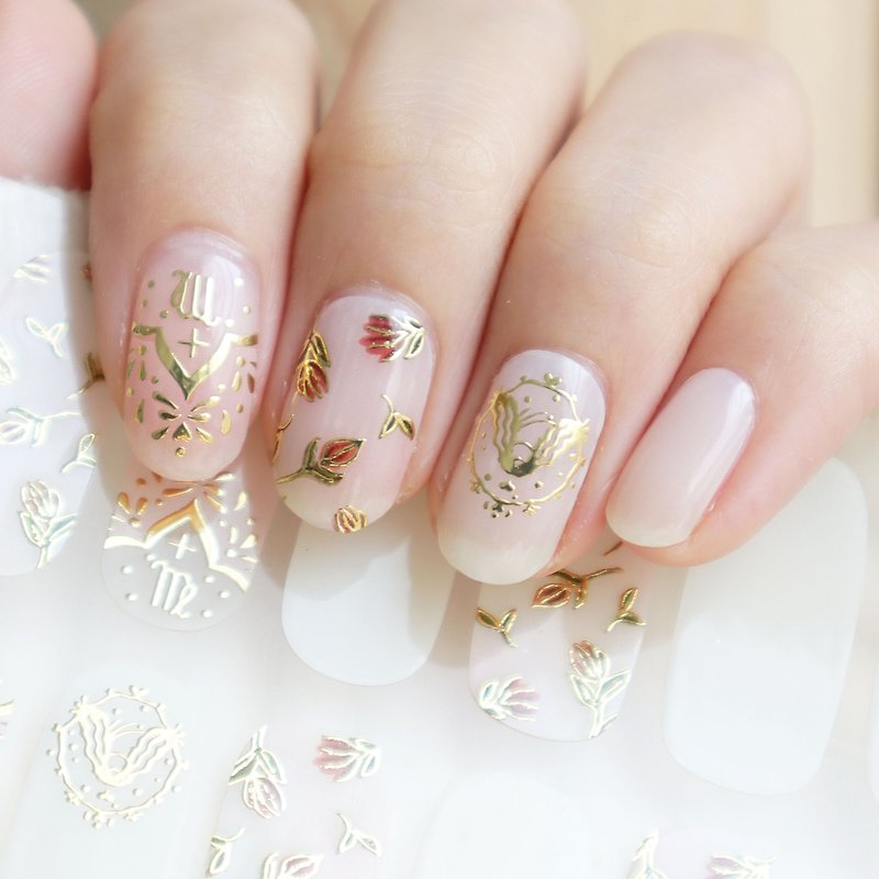 [Lunacaca gel nail stickers] C01048 Virgo can be easily removed | Does not damage real nails - ยาทาเล็บ - พลาสติก 