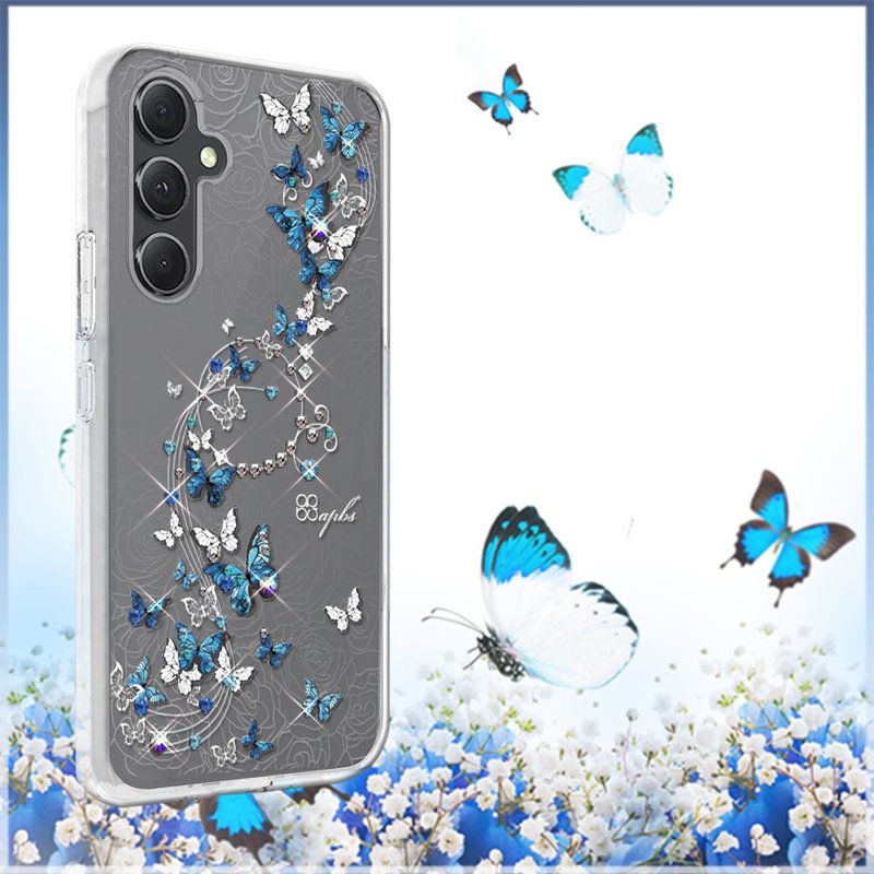 Samsung Galaxy A55/A54/A53/A35 輕薄軍規防摔水晶殼-藍色圓舞曲 - 手機殼/手機套 - 其他材質 多色