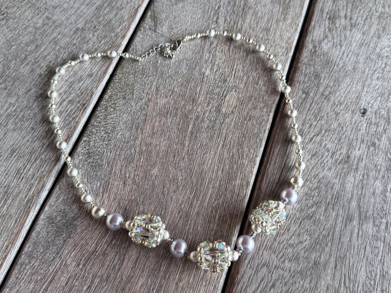 20260129 Toho Beads Beaded Necklace - Necklaces - Semi-Precious Stones Pink