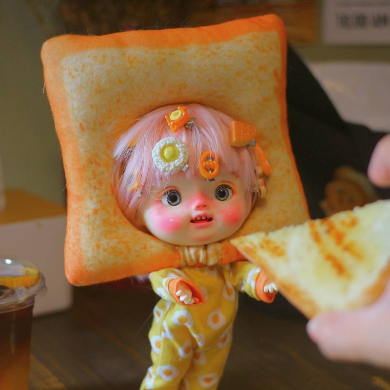 Blythe outfit Bread hat for Blythe doll, Blythe hat, Blythe costume,Qbaby, Doll - 玩偶/公仔 - 其他材質 橘色