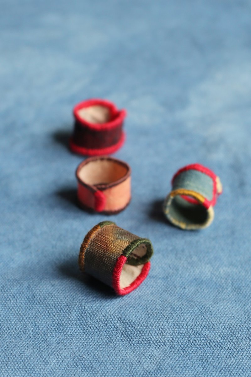 壹染指原創 草木染棉麻全手縫 | 布指環 侘寂風 | 客制 - 戒指 - 棉．麻 多色