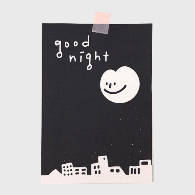 韓國文創品牌 SASIM good night 插畫明信片 - 卡片/明信片 - 紙 