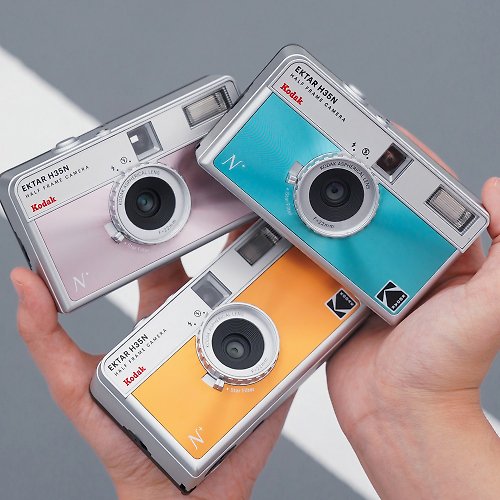 Kodak 柯達底片相機旗艦店 【Kodak 柯達】復古底片相機 半格機 H35N 炫光粉色+隨機底片