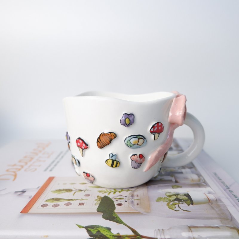 Hand built ceramic cup |  breakfast club | ceramic handmade - Mugs - Pottery Multicolor