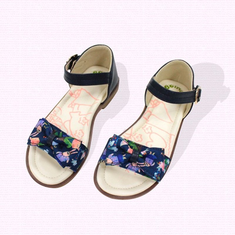 Single bow sandal color blue, the price includes only the shoes - รองเท้าเด็ก - หนังเทียม สีน้ำเงิน