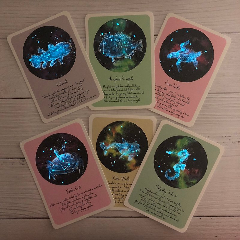 星空ポストカードセット（6枚セット）（蛍光色） - カード・はがき - 紙 