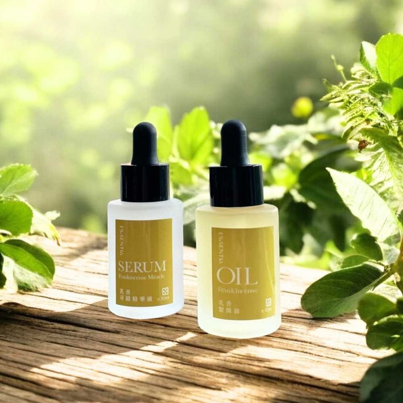 Serum + Essential Oil Set l Beauty Oil. Hydrate and Soothe. Balanced Skin. Vegan - เอสเซ้นซ์/แอมพูล - สารสกัดไม้ก๊อก สีใส