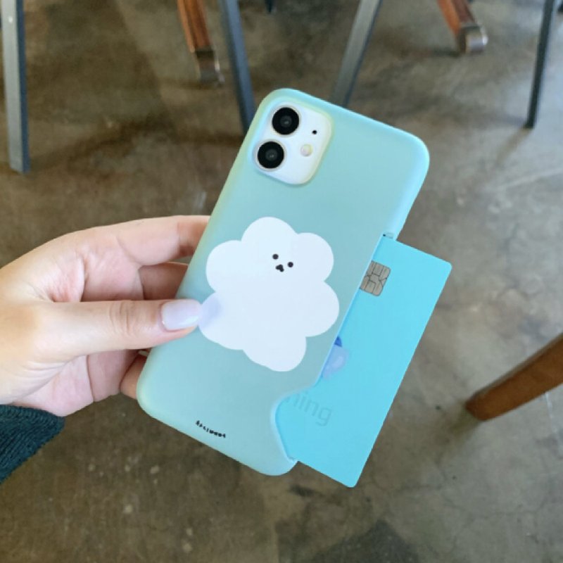 韓國文創 Chanibear Phone case - card option, Mint 卡位 订制手机壳很结实。 - เคส/ซองมือถือ - พลาสติก 