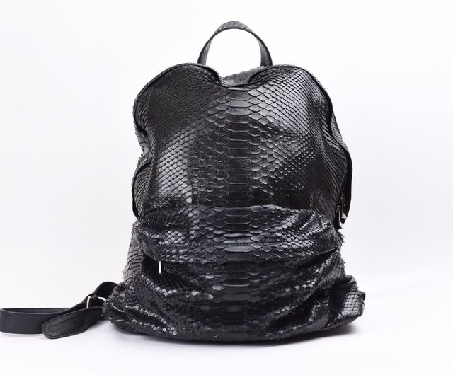 パイソンレザーリュック リュックサック シルバー