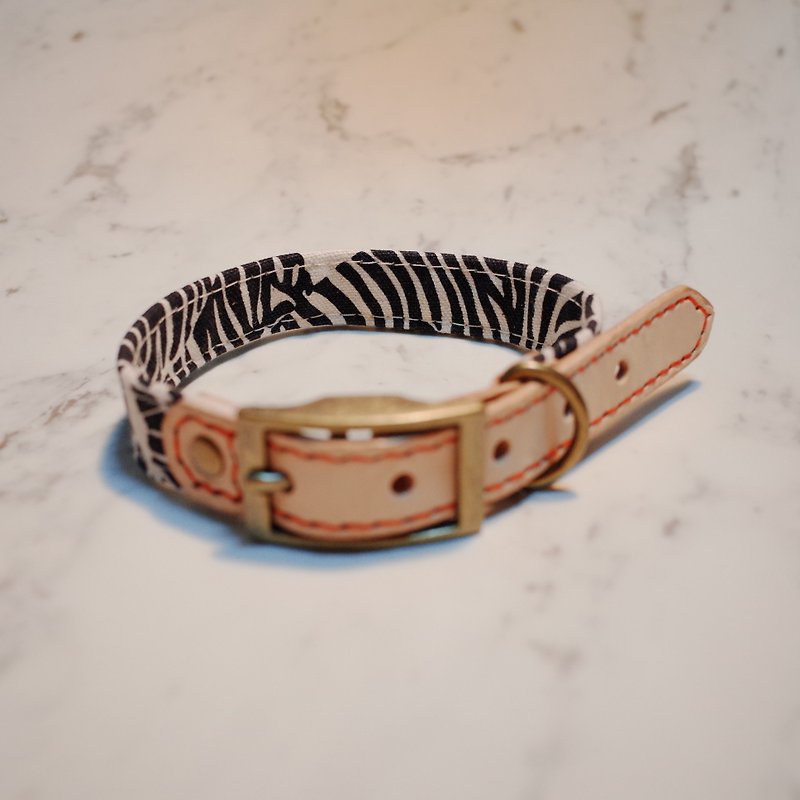 Dog collars, M size, Wild animal collection Zebra, Black & white_DCT0904041 - Collars & Leashes - Cotton & Hemp 