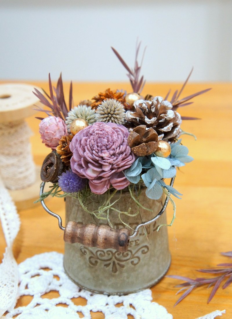 Handmade Versailles's European style dry flowerpot flower (exchange gift shop decoration wedding arrangement) - Items for Display - Plants & Flowers Purple