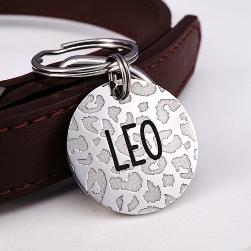 Engraved Pet ID Tag for Dog and Cat, Ring Dog Tag, Single Sided Ring Pet Tag  - Shop bsilver925 Collars & Leashes - Pinkoi