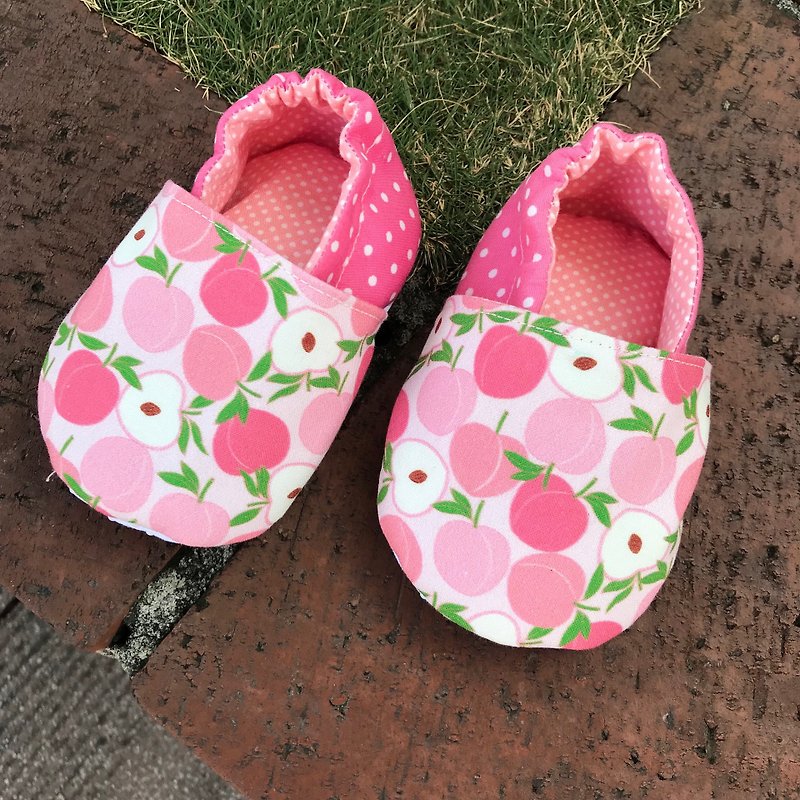 Peach toddler shoes - รองเท้าเด็ก - ผ้าฝ้าย/ผ้าลินิน สึชมพู