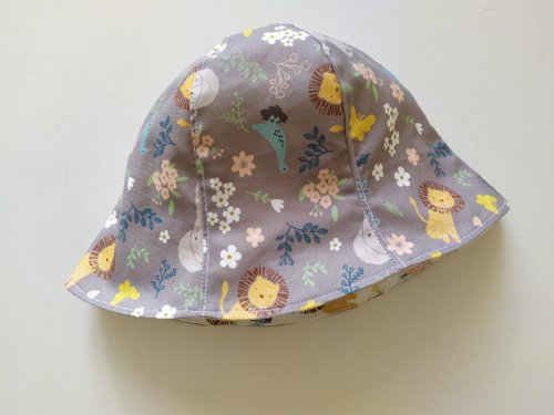 晴天鞋鞋 【5日內出貨】雙面嬰兒帽 獅子 大象 寶寶遮陽帽 寶寶帽 漁