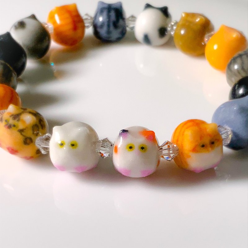 受注製作　猫玉石　猫ブレスレット - 手鍊/手環 - 塑膠 多色