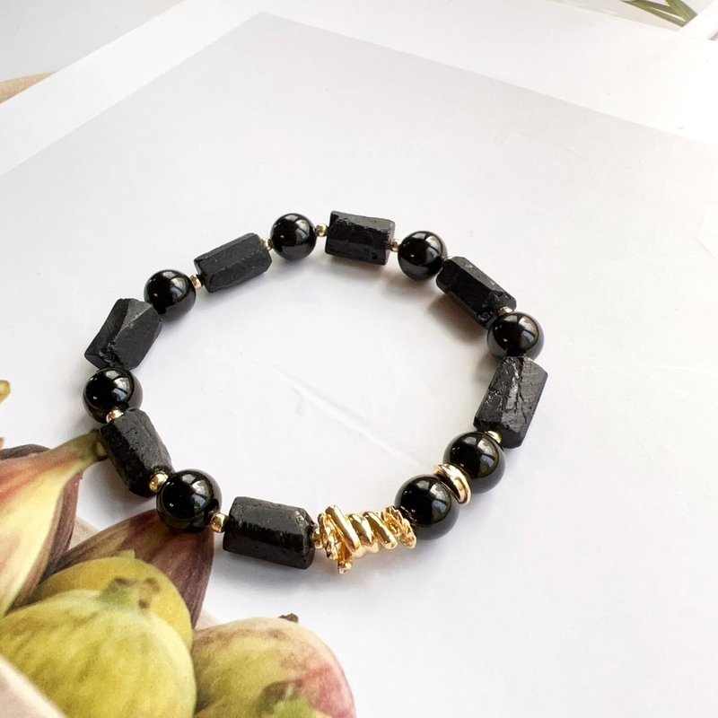 High quality black tourmaline beads/style bracelet - Bracelets - Crystal 