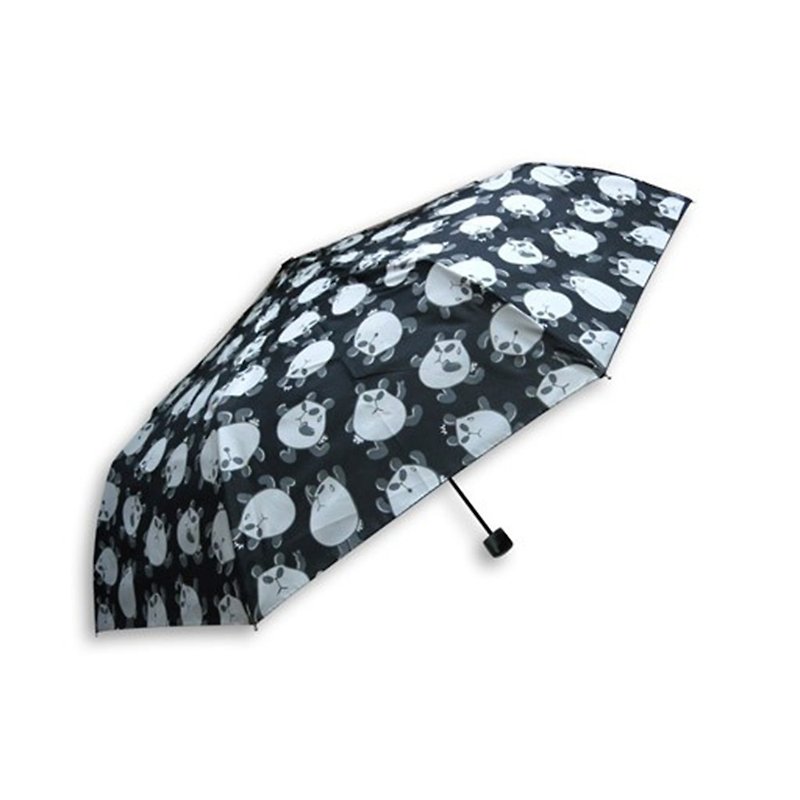 Xiaoke Deaf Cat / Fall Deaf Cat Folding Umbrella / Black - 傘・雨具 - その他の素材 ブラック