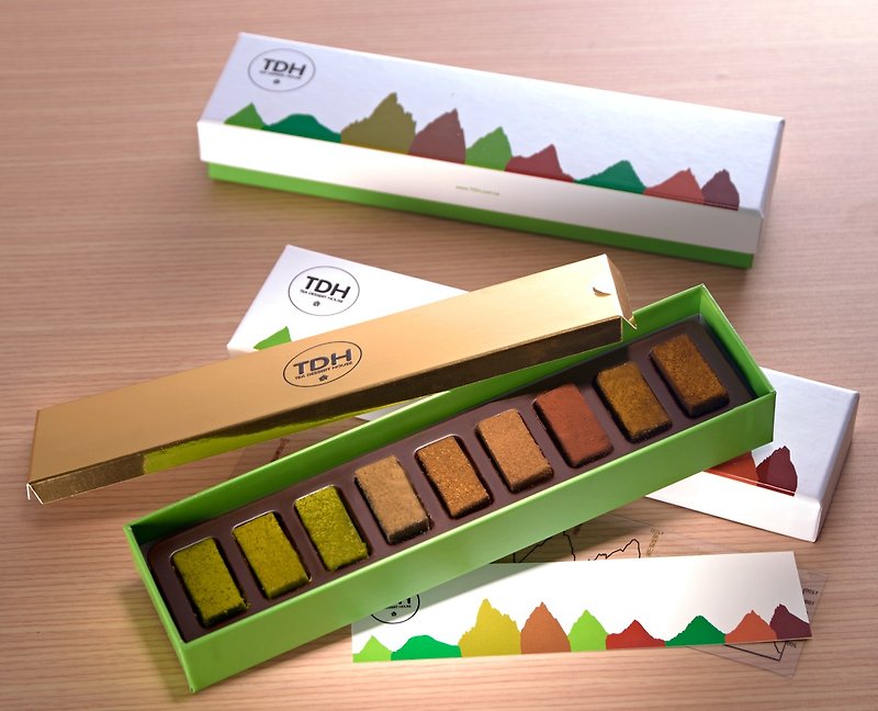 [Valentine's Day Gift] Taiwan Tea 9 Flavor Raw Chocolate Gift Box - Chocolate - Other Materials Multicolor