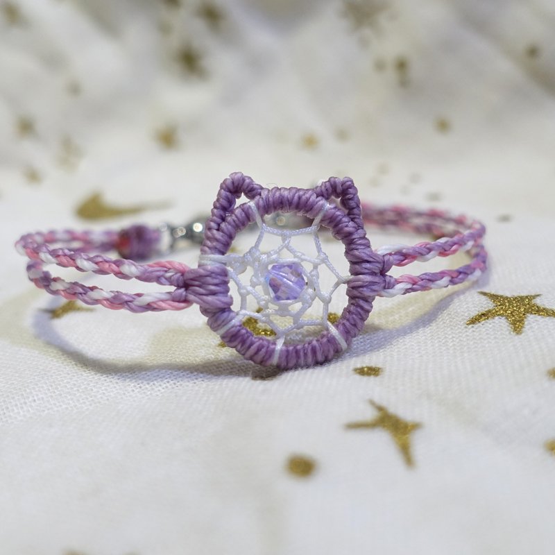 Catcher Meow Light Purple│Cat Dream Catcher│Watch Bracelet│Waterproof Material - สร้อยข้อมือ - วัสดุกันนำ้ สีม่วง