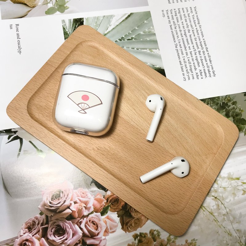 Airpods 1/2 generation hard shell Japanese fan - ที่เก็บหูฟัง - พลาสติก ขาว