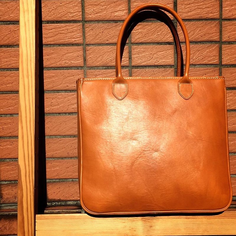 TOTE BAG - Handbags & Totes - Genuine Leather Orange