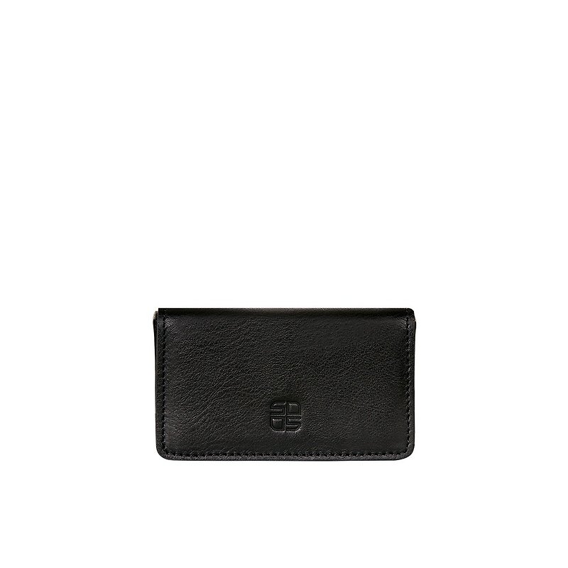 【SOBDEALL】Vegetable tanned leather magnetic buckle business card holder - ที่เก็บนามบัตร - หนังแท้ สีนำ้ตาล