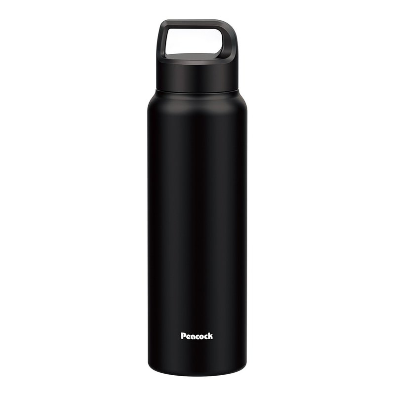 [Peacock] 800ml Cold Insulation Mug (Portable) Sports Cool Running - Matte Black - Vacuum Flasks - Stainless Steel Black