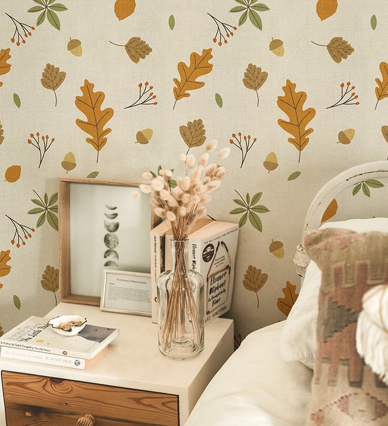 [Limited Gift for Old Friends] Original Wall Stickers | The Meaning of Autumn Maple (5/10/20 Pieces) - ตกแต่งผนัง - วัสดุอื่นๆ สีส้ม