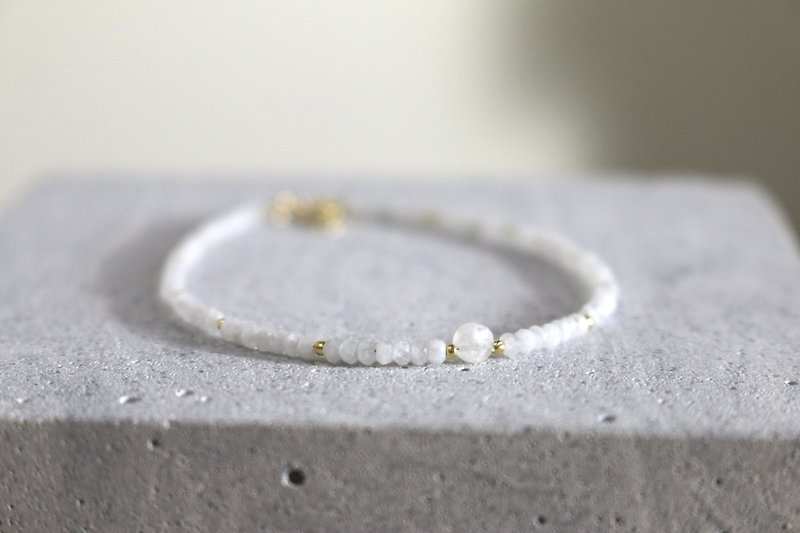 June Birthstone Bracelet Moonstone Natural Stone - Peace of Mind - - Bracelets - Gemstone White