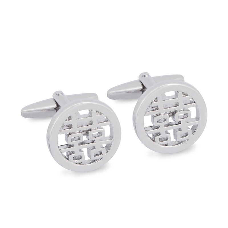 Double Happiness Cufflink - Cuff Links - Other Metals Silver