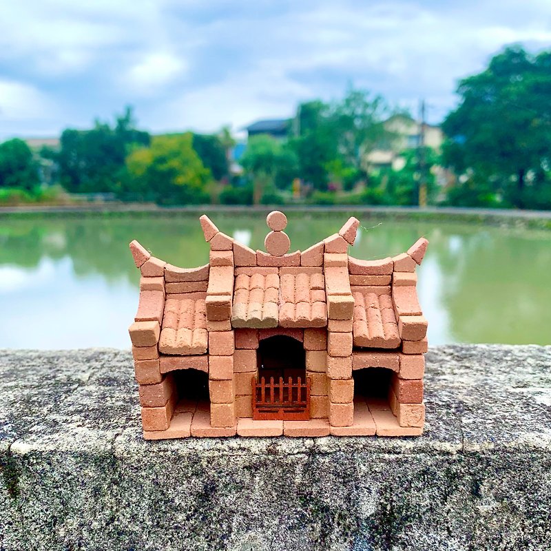 [DIY material combination package] small temple/small brick model/mini red brick/Taiwan traditional building - Other - Other Materials 