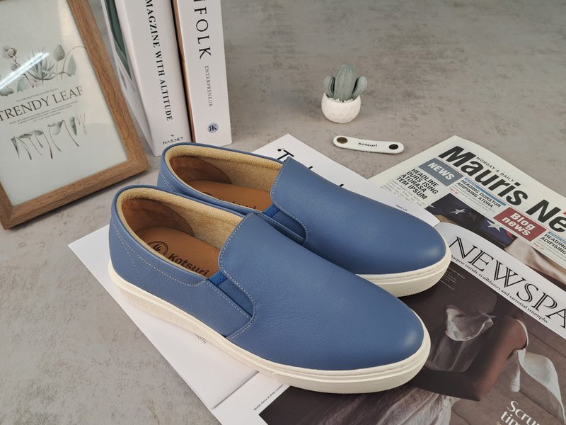 All-match plain casual shoes-Greek blue - Women's Casual Shoes - Genuine Leather Multicolor