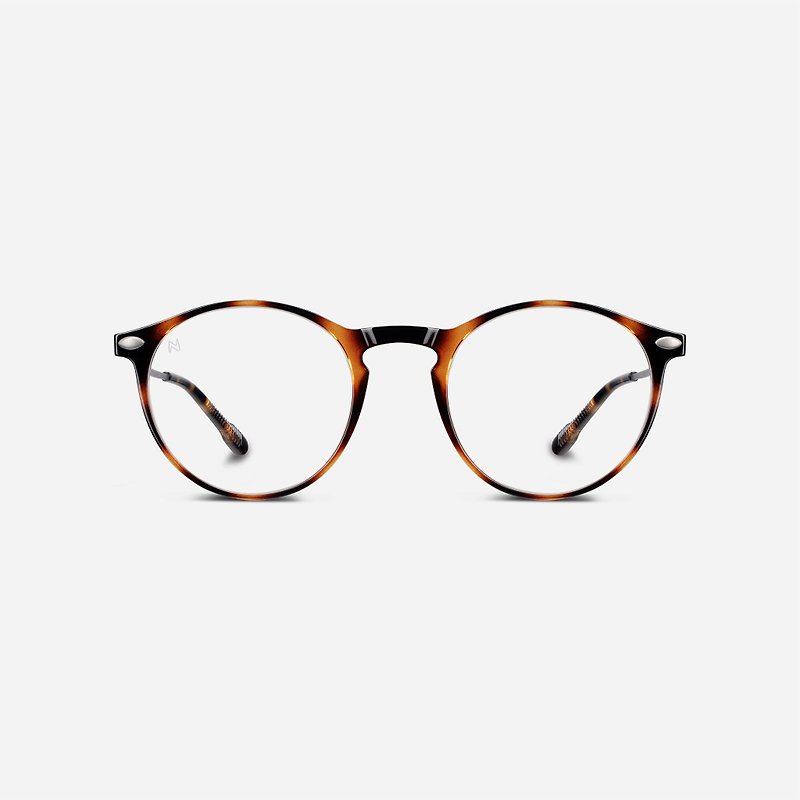 法國 Nooz 抗藍光造型平光眼鏡鏡腳便攜款(透明鏡片)-橢圓-玳瑁色 - 眼鏡/眼鏡框 - 其他材質 黑色