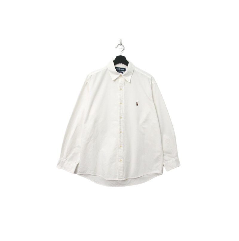 Back to Green-品牌襯衫 Polo純白色 經典 LP-21//vintage shirt - 男襯衫/休閒襯衫 - 棉．麻 
