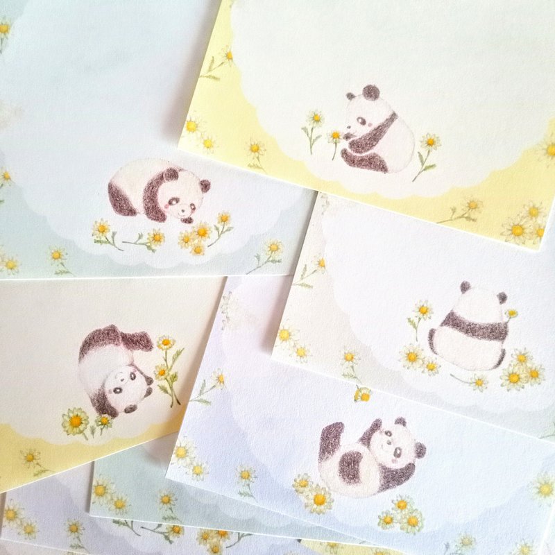 Panda and Chamomile Square Memo - Notebooks & Journals - Paper Yellow