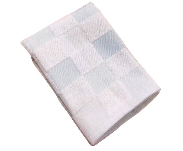Japanese style non-twisted gauze color grid small hand towel (blue