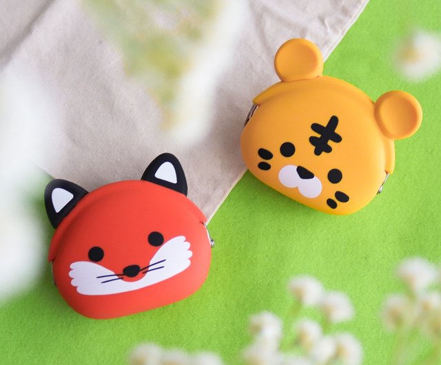 mimi POCHI Friends animal shape Silicone mouth gold bag tiger fox