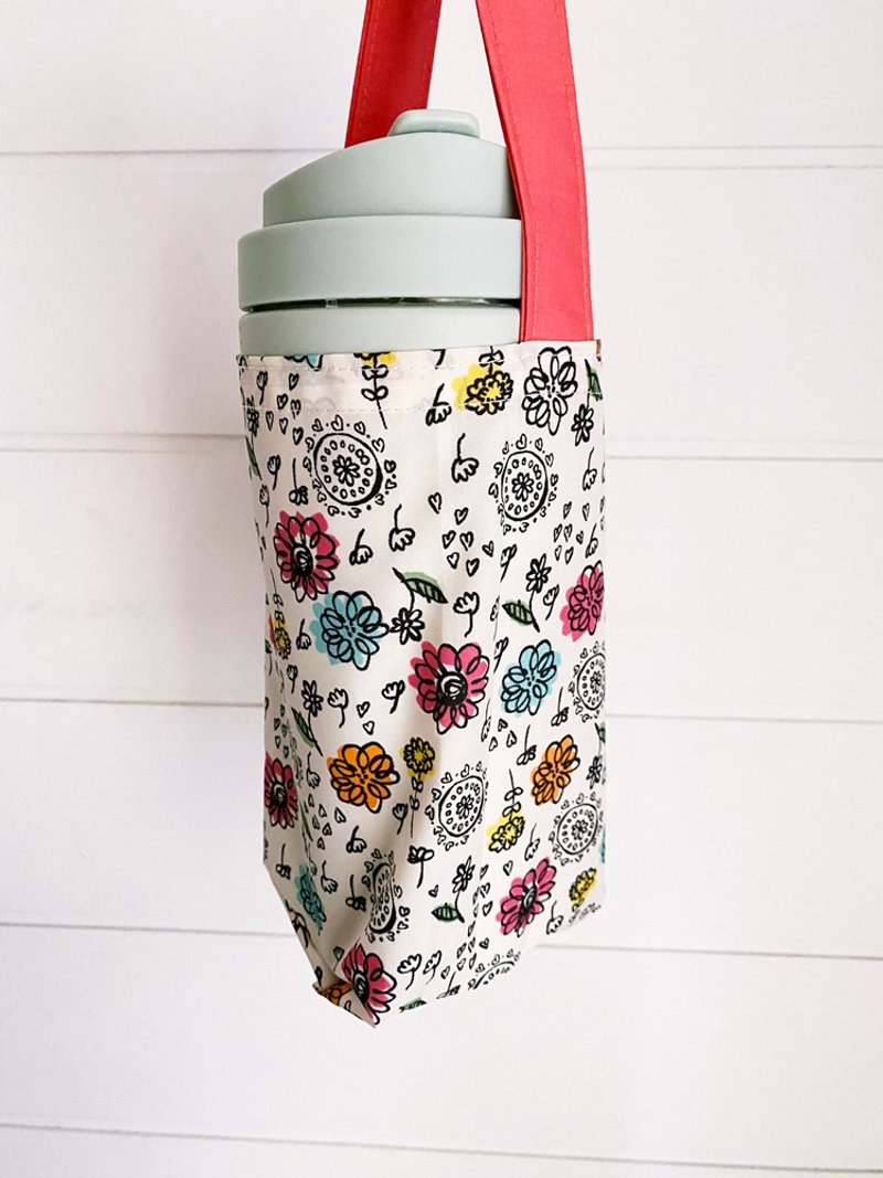 hairmo water-repellent drink tote bag-graffiti flower (ice dam cup/hand shake/vacuum bottle/elephant cup) - ถุงใส่กระติกนำ้ - ไนลอน หลากหลายสี