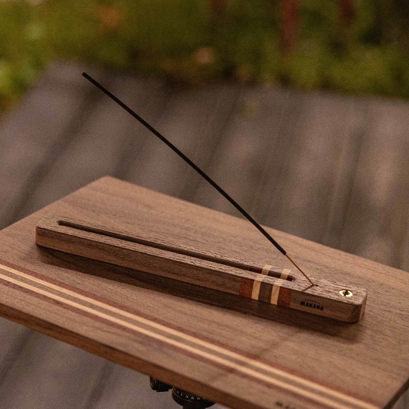 Makana handmade solid wood incense sticks holder_2 specifications - เทียน/เชิงเทียน - ไม้ 