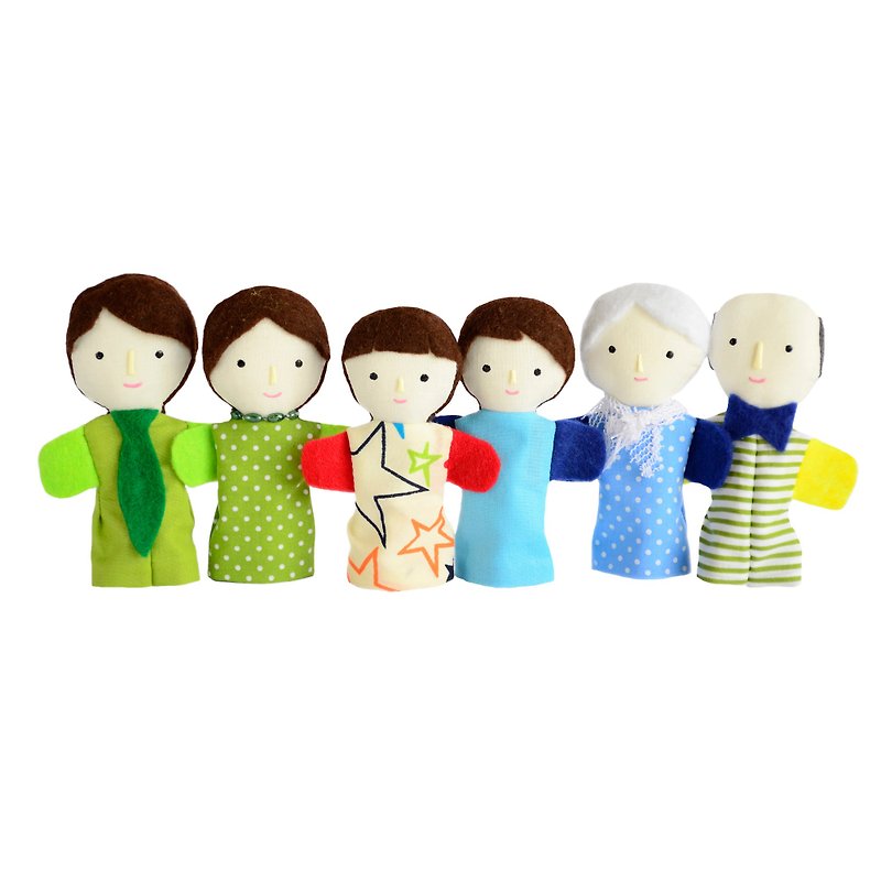Family of finger puppets / Light skin color - 手工娃娃 - Therapy doll - doll house - 嬰幼兒玩具/毛公仔 - 其他材質 多色