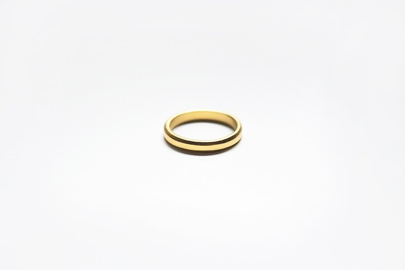 925 Silver Simple Ring (Matte gold) - แหวนคู่ - เงินแท้ สีทอง