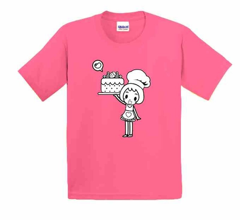 彩繪T恤 | 俏麗烘焙房 | 美國棉T恤 | 童裝 | 親子裝 | 禮物 |手繪 |蜜桃紅色 - 其他 - 棉．麻 