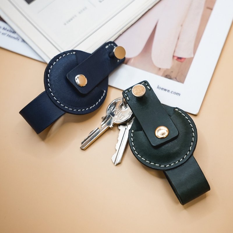 Genuine Leather Magnetic Buckle Keychain Magnetic Buckle Protective Cover Leather Keychain - Keychains - Genuine Leather 