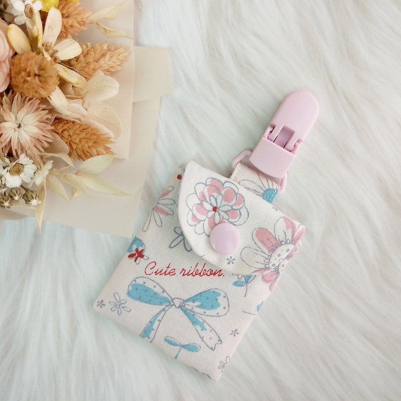 Pastel girl wind. Ping talisman bag (name can be embroidered) - Omamori - Cotton & Hemp Pink