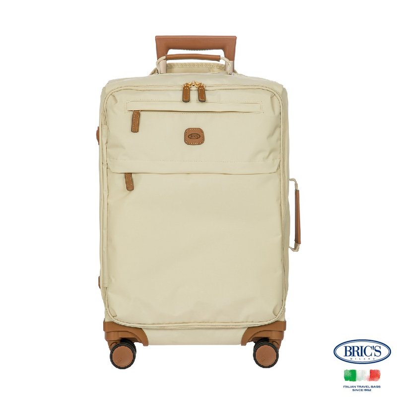【BRIC' S】X-Travel 20吋 拉鍊拉桿軟箱 登機箱-米白 - 行李箱/旅行袋 - 其他材質 白色