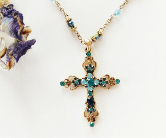 NINA RICCI & AVON Cross Necklace【vintage jewelry】 (reserved for