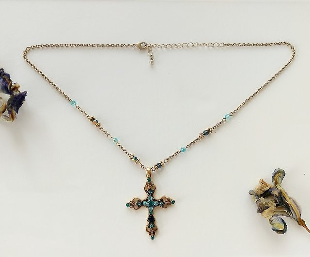 NINA RICCI & AVON Cross Necklace【vintage jewelry】 (reserved for