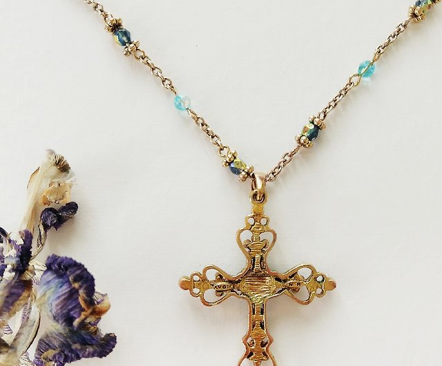 NINA RICCI & AVON Cross Necklace【vintage jewelry】 (reserved for