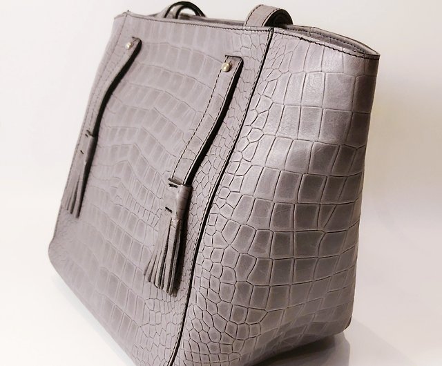 Croc Embossed Genuine Leather Handbags