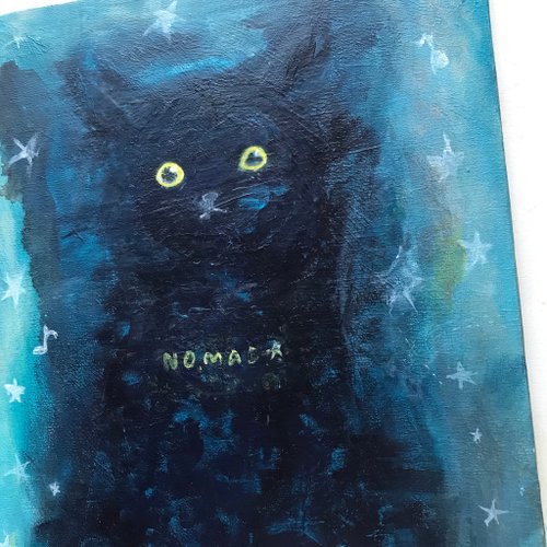 IROSOCA】黒靄の黒猫 キャンバス絵画 F8サイズ原画 - ショップ IROSOCA